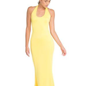 Black Halo Yellow Halter Dress